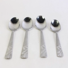 Lot of 4 Cambridge Flatware Zinnia Sand (Stainless) 3 Soup Spoons & 1 Teaspoon