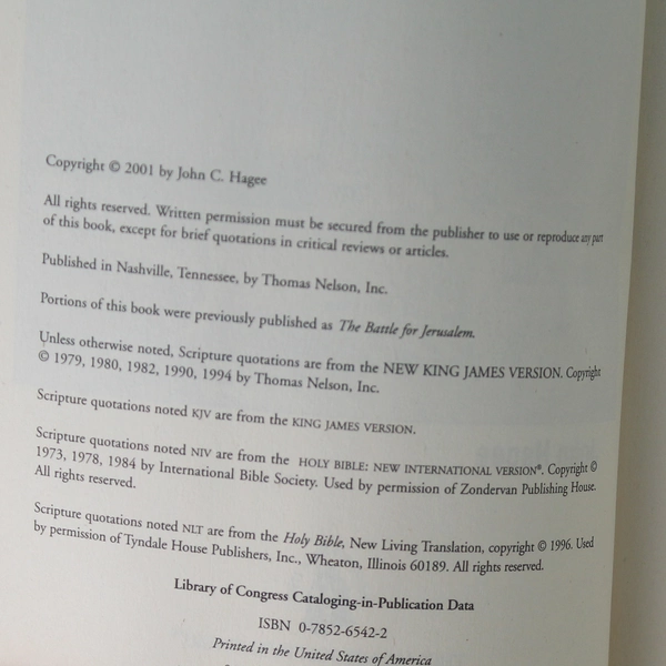 Attack on America John Hagee 2001 Paperback Thomas Nelson Inc