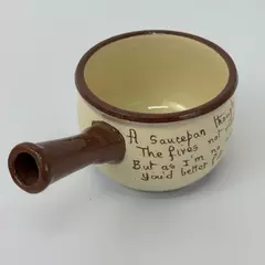 Antique Watcombe Pottery Motto Ware Jam Pot Cottage Design Collectible