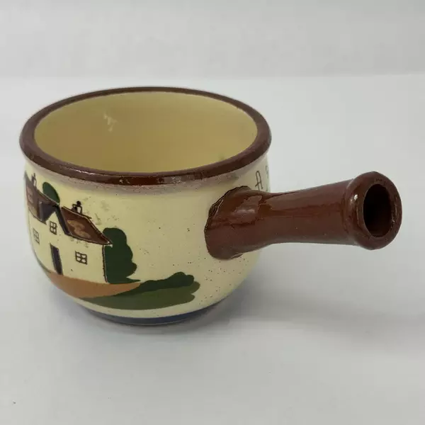 Antique Watcombe Pottery Motto Ware Jam Pot Cottage Design Collectible