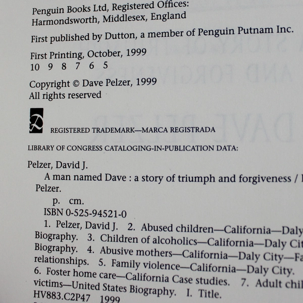 A Man Named Dave by Dave Pelzer Inspiring Conclusion To His Story 1999 HC DJ