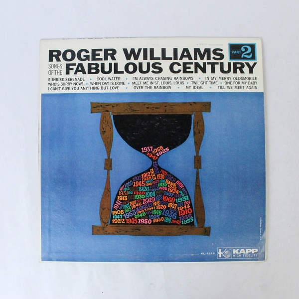Roger Williams Songs of the Fabulous Century Part 2 Vinyl Record KL-1212