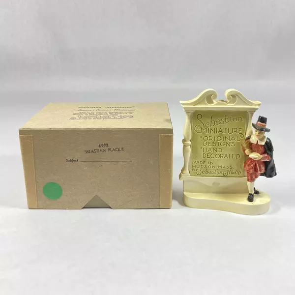 Sebastian Miniatures Collectors Society Plaque #6998 Original Box