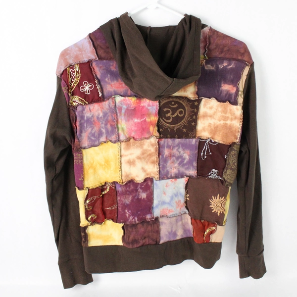 Yak n Yeti Multicolor Patchwork Boho Zip-Up Jacket Women's Size S/M