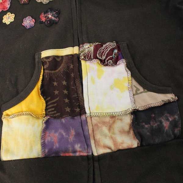 Yak n Yeti Multicolor Patchwork Boho Zip-Up Jacket Women's Size S/M