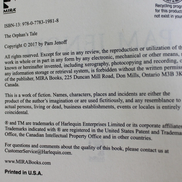 The Orphan's Tale by Pam Jenoff 2017 Paperback 