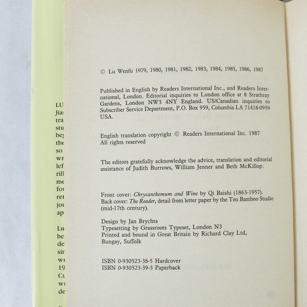 The Gourmet & Other Stories of Modern China by Lu Wenfu Hardcover Book