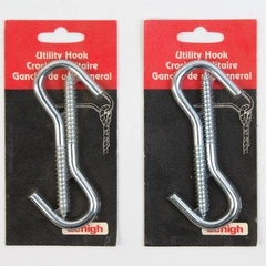Lot of 4 Lehigh Screw Utility Hooks Zinc Plated 4 x 3/8 in 7220