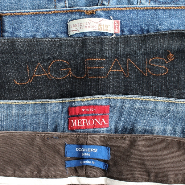 Lot of 4 Denim and Cotton Fabric Pants and Shorts for DIY Crafts