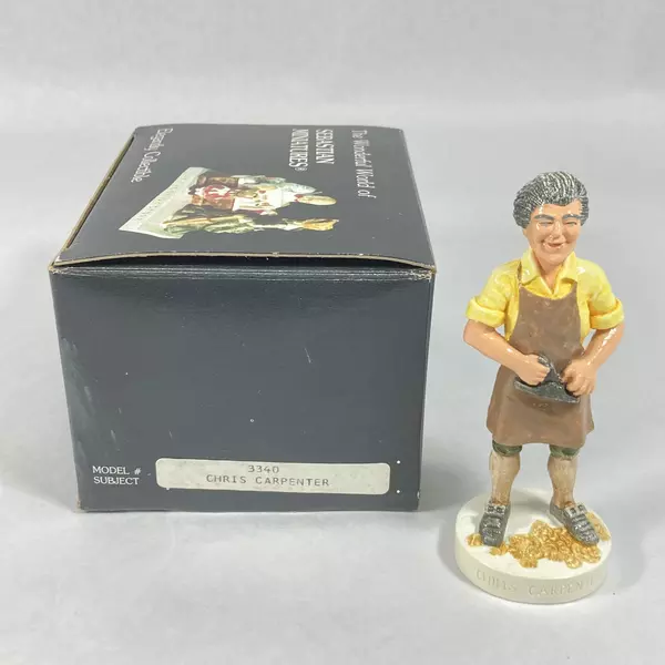 1984 Sebastian Chris Carpenter Miniature Figurine 4.5" with Original Box