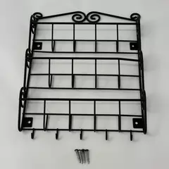 3-Tier Wrought Iron Wall Mounted Spice Rack with Screws