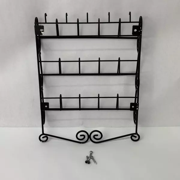 3-Tier Wrought Iron Wall Mounted Spice Rack with Screws