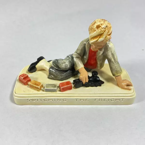 Vintage 1953 Sebastian Miniature Figurine "Switching The Freight" with Box