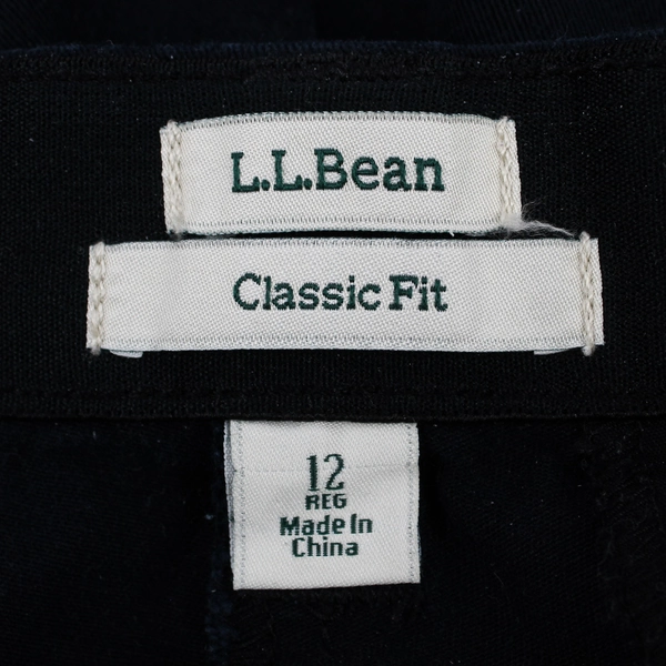 L.L. Bean Classic Fit Solid Black Bermuda Shorts Women's Size 12