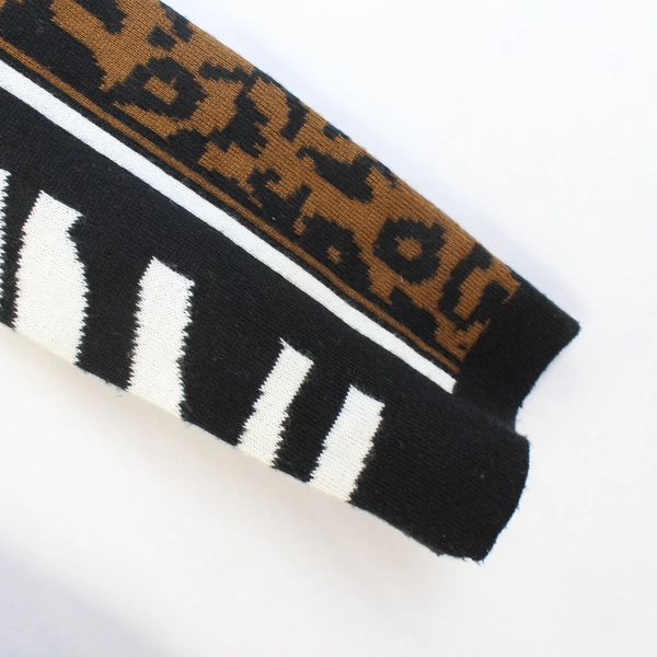 Tricotto Zebra and Leopard Print Knee-Length Knit Dress Flawed Size Small