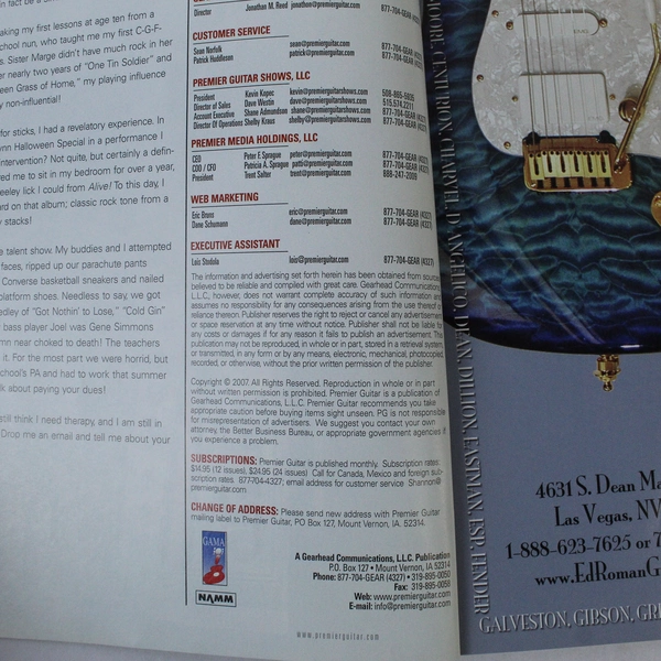 Premier Guitar Magazine July 2007 Trending To History