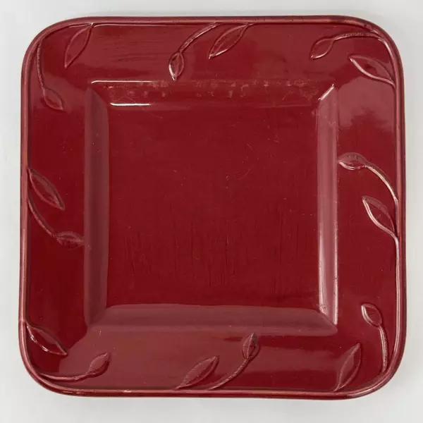3 Signature Debbie Segura Sorrento Burgundy Square Salad Plates