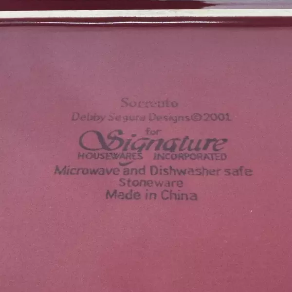 3 Signature Debbie Segura Sorrento Burgundy Square Salad Plates