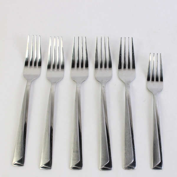 Lot of 6 Cambridge Flatware Diego Sand (Stainless) 5 Regular Forks & Salad Fork
