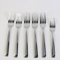 Lot of 6 Cambridge Flatware Diego Sand (Stainless) 5 Regular Forks & Salad Fork