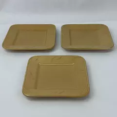 3 Signature Debbie Segura Sorrento Mustard Square Salad Plates