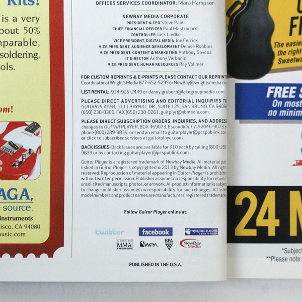 Guitar Player Magazine August 2013 Giant Acoustic Special Steve Lukather