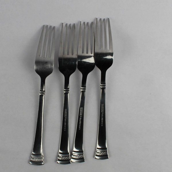 Lot of 4 Cambridge Flatware Dambury Mirror Stainless Regular Forks