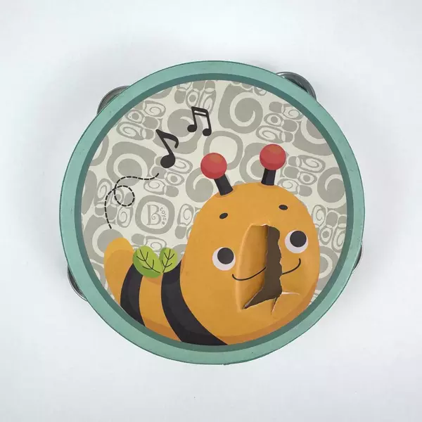 Maison Battat Bee-Themed Wooden Tambourine Music Toy