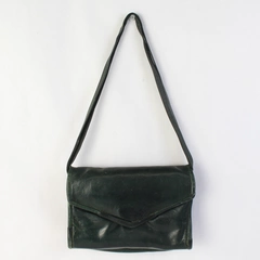 Unbranded Small Green Leather Shoulder Bag Purse Flawed