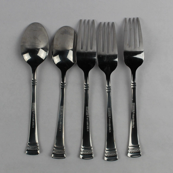 Lot of 5 Cambridge Flatware Dambury Mirror Stainless 3 Salad Forks 2 Teaspoons
