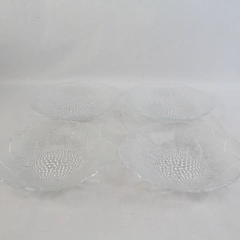 Set Of 4 Embossed And Frosted Sunflower Salad Bowls 8.5 Inch