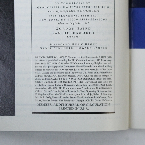 Musician Magazine December 1993 Future Shocks