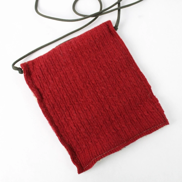 Multicolor Fruit Face Design Knit Crossbody Bag Women's Purse