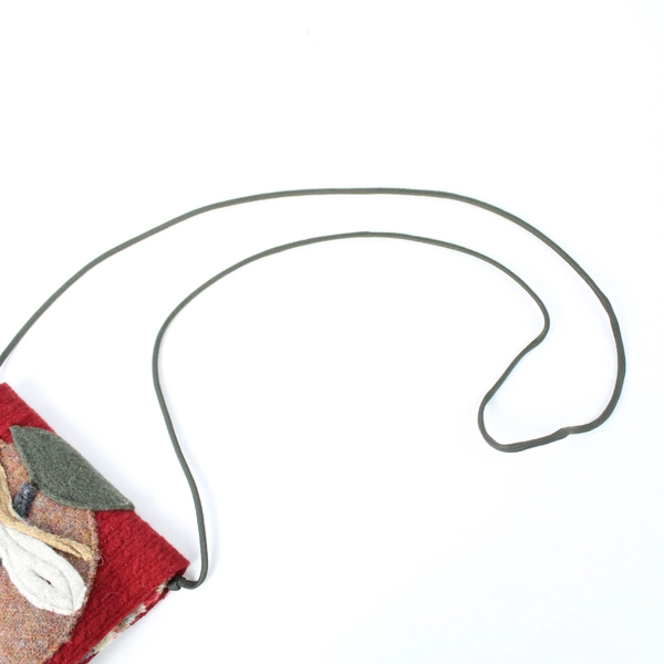 Multicolor Fruit Face Design Knit Crossbody Bag Women's Purse