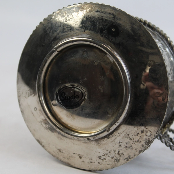 3 Studio Silversmiths Silverplated Tea Cup Candle Holders Dreidel Cutout Design