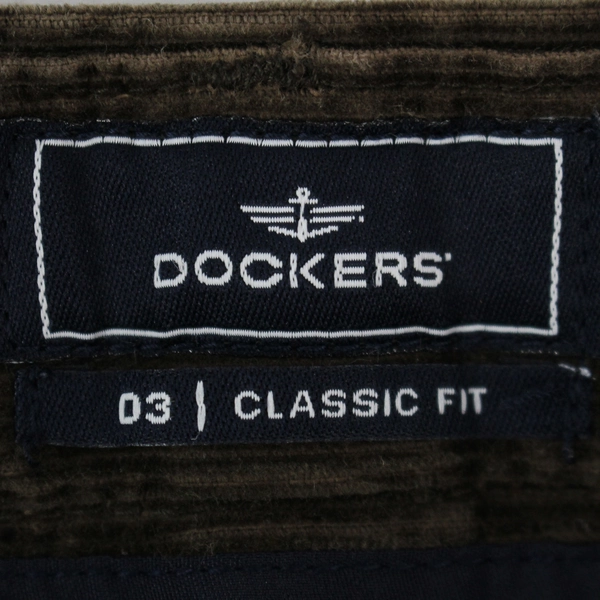 Dockers D3 Brown Corduroy Pants W36 L29 Men's Flat Front Good Condition