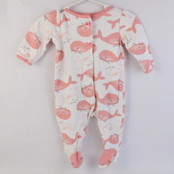  Child Of Mine Carters Baby Girl Footed Sleeper 3-6M Whales Snaps