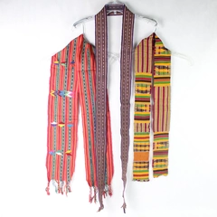 Lot of 3 Skinny Multicolor Western North South America Style Woven Scarves