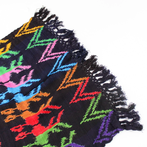 Vibrant Multicolor Design Knit Scarf With Fringe Fashion Accessory