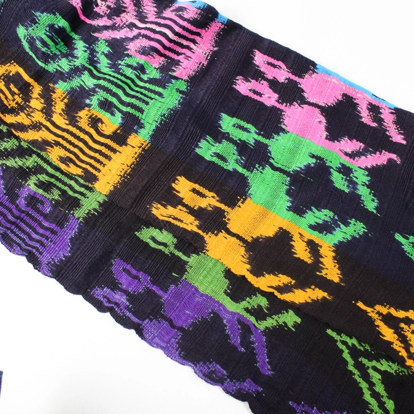 Vibrant Multicolor Design Knit Scarf With Fringe Fashion Accessory