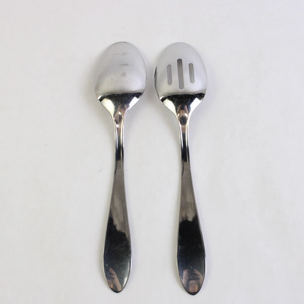 Lot of 2 Cambridge Flatware Yardena (Stainless) Serving Spoon & Slatted Spoon