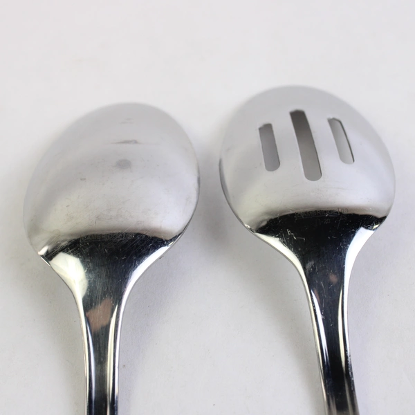Lot of 2 Cambridge Flatware Yardena (Stainless) Serving Spoon & Slatted Spoon