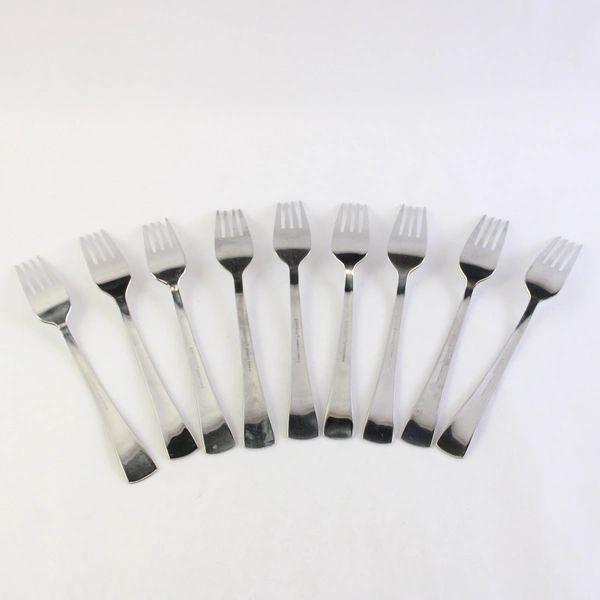 Lot of 9 Cambridge Dana Frost Frost Dinner Forks, 8.25" Stainless Steel Flatware
