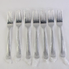 Lot of 7 Cambridge Dana Frost Frost Dinner Forks, 8.25" Stainless Steel Flatware