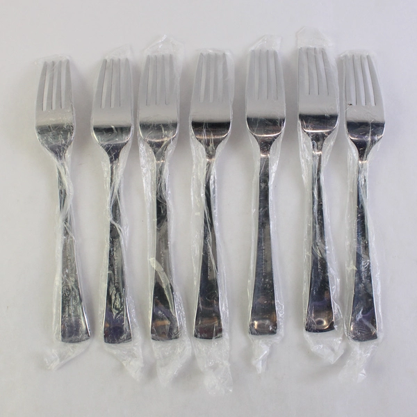 Lot of 7 Cambridge Dana Frost Frost Dinner Forks, 8.25" Stainless Steel Flatware