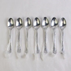 Lot of 7 Cambridge Dana Frost Frost Teaspoons, 6 7/8" Stainless Steel Flatware