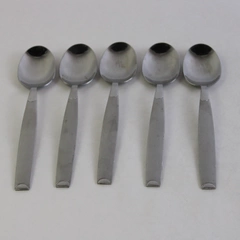 Lot Of 5 Cambridge Flatware Kiona Sand (Stainless) Soup Spoons