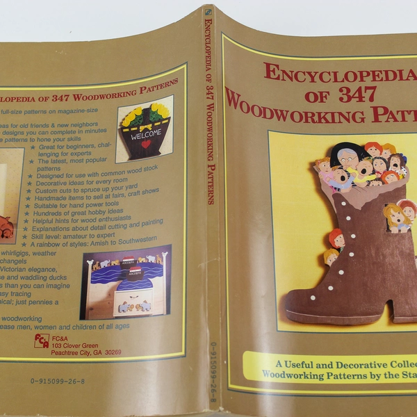 Encyclopedia of 347 Woodworking Patterns FC&A Paperback Book Good Condition