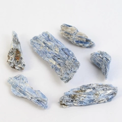 Lot of 6 Raw Rough Blue Kyanite Stones (2.5"-4") Healing Crystals 295 Grams