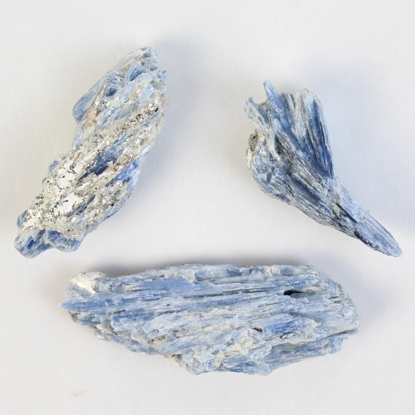 Lot of 6 Raw Rough Blue Kyanite Stones (2.5"-4") Healing Crystals 295 Grams